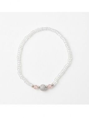 5/$15 🩷 MUST BUNDLE Delicate Clear Beaded Bracelet with Crystal Accent